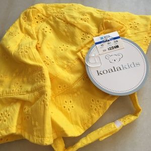 Koala Kids Yellow Eyelet Sunhat 12-24 months